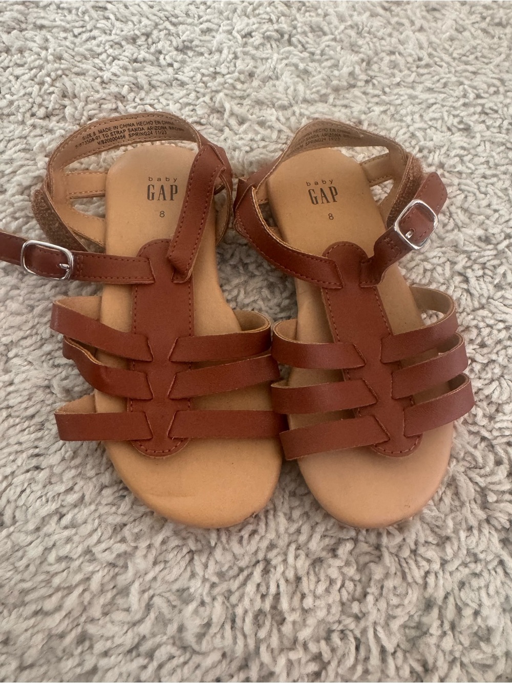 GAP Toddler Brown Multi-Strap Leather Sandals